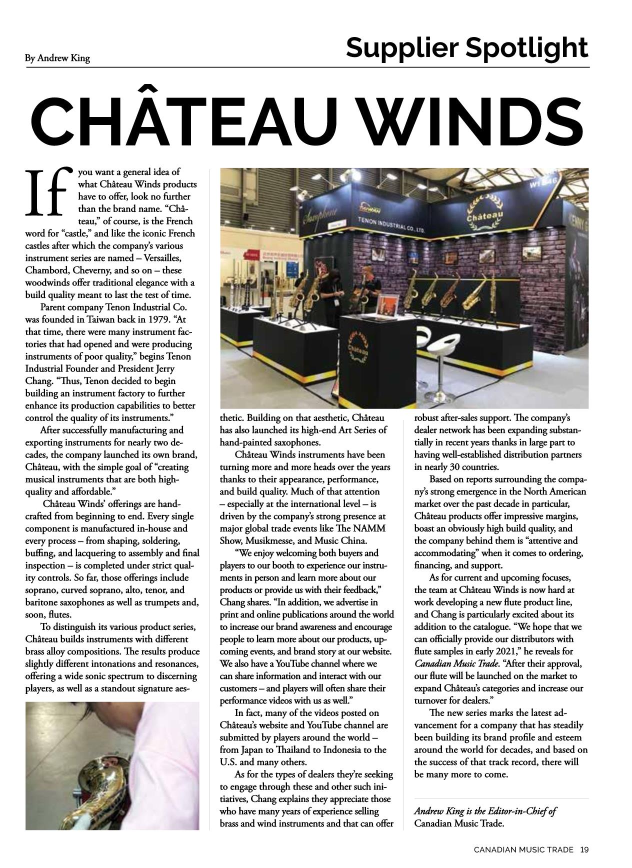 Canadian Music trade  chateau wind introduction