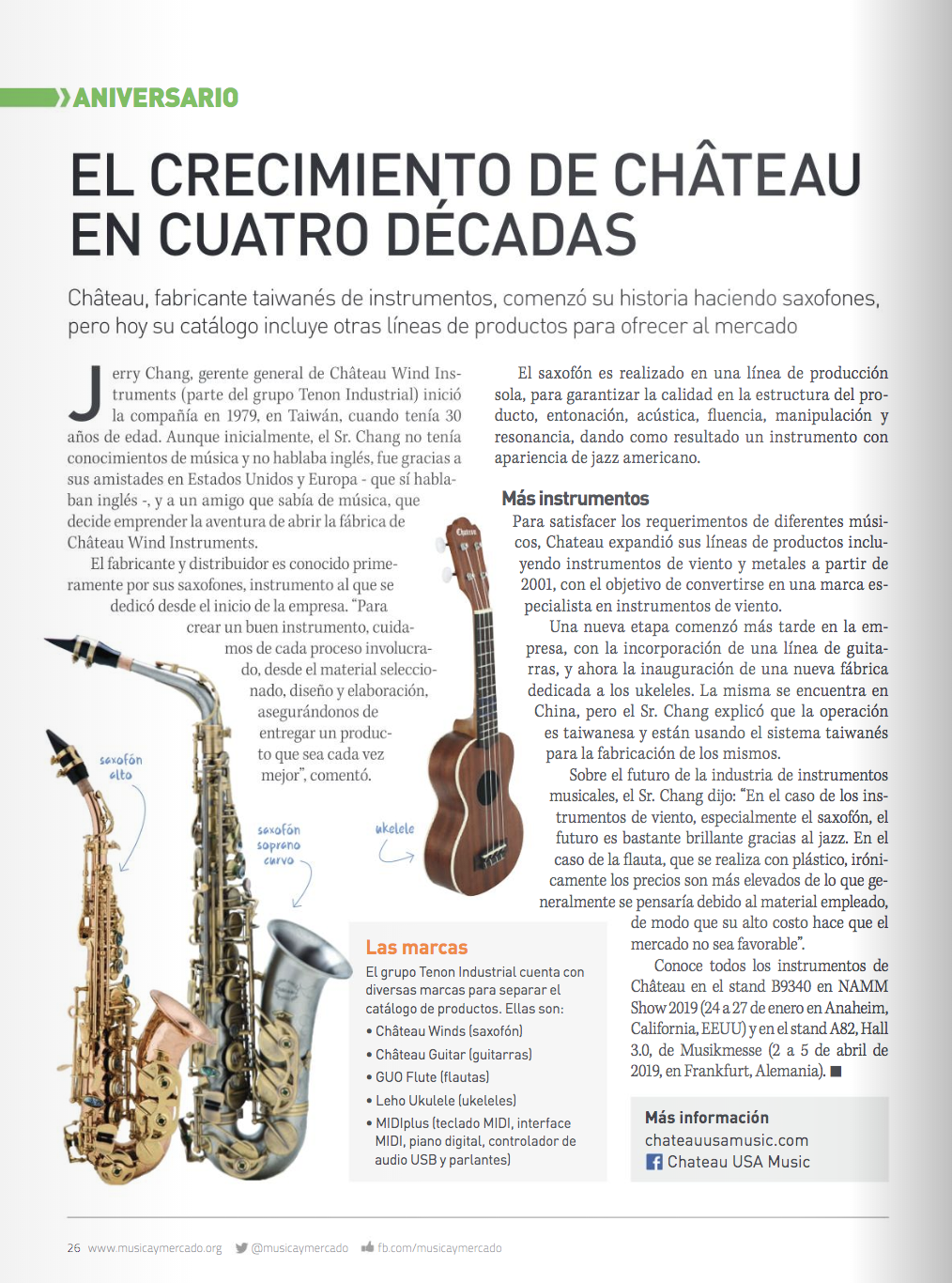Chateau saxophone - magazine report and introduction